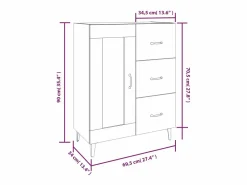 Clicnbuy Aparador de madera contrachapada 69,5x34x90 cm Negro Online