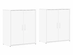 vidaxl Aparador de madera de ingeniería 2 uds 60x31x70 cm Blanco New