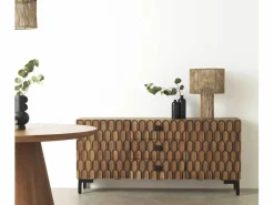 Aparador de madera maciza de mango marrón Marru00f3n New