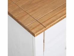 vidaxl Aparador de madera maciza pino estilo Panamá 46x40x89 cm Blanco Discount