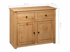 Aparador de madera maciza de pino estilo Panamá 93x40x80 cm^vidaxl New