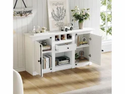 Aparador de salón con 2 puertas y 1 cajón - 130 x 35 x 70 cm - para salones y despachos - MDF + aglomerado -^Merax Discount