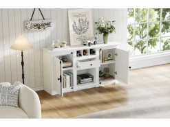 Aparador de salón con 2 puertas y 1 cajón - 130 x 35 x 70 cm - para salones y despachos - MDF + aglomerado -^Merax Discount