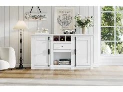 Aparador de salón con 2 puertas y 1 cajón - 130 x 35 x 70 cm - para salones y despachos - MDF + aglomerado -^Merax Discount