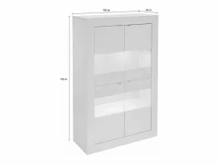 Aparador design luces LED 4 puertas lacado COMETE^Vente-unique Outlet