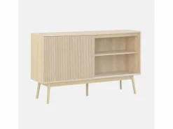 Sweeek Aparador|Aparador escandinavo efecto madera con 2 puertas, 150cm natural