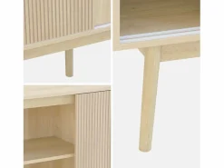 Sweeek Aparador|Aparador escandinavo efecto madera con 2 puertas, 150cm natural