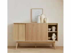 Sweeek Aparador|Aparador escandinavo efecto madera con 2 puertas, 150cm natural