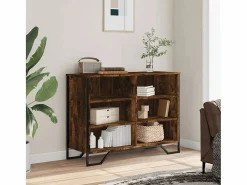 Clicnbuy Aparador madera de ingeniería roble ahumado 101x35,5x74,5 cm Marru00f3n New