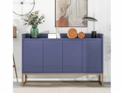 Aparador|Aparador Moderno 120 x 30 x 80 cm - Aparador Estilo Minimalista con 4 Puertas para Comedor, Salón, Cocina - Marino
