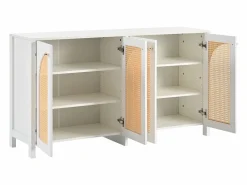 ModernLuxe Aparador|Aparador moderno con estantes ajustables - puertas de ratán - MDF -