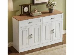 Aparador moderno con estantes + 4 puertas + 2 cajones - 120 x 35 x 80,5 cm - aglomerado -^Merax Discount