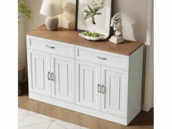 Aparador moderno con estantes + 4 puertas + 2 cajones - 120 x 35 x 80,5 cm - aglomerado -^Merax Discount