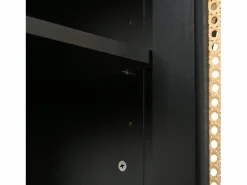 ModernLuxe Aparador moderno con estantes ajustables - puertas de ratán - MDF - Negro Online