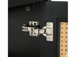 ModernLuxe Aparador moderno con estantes ajustables - puertas de ratán - MDF - Negro Online