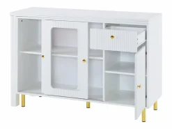 ModernLuxe Aparador moderno con tapa giratoria retráctil - varios espacios de almacenamiento - MDF - Blanco Sale
