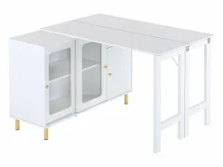 ModernLuxe Aparador moderno con tapa giratoria retráctil - varios espacios de almacenamiento - MDF - Blanco Sale