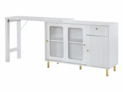 ModernLuxe Aparador moderno con tapa giratoria retráctil - varios espacios de almacenamiento - MDF - Blanco Sale