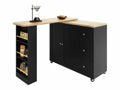 ModernLuxe Mueble Bar|Aparador, mueble bar giratorio - MDF - 3 cajones y 2 puertas -