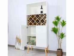AHD Aparador mueble para vinos de cocina y salón con 2 puertas estilo nórdico Ulbster Multicolor Clearance