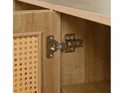 Aparador Natural - Aparador con 4 puertas de ratán y tiradores de metal - para comedor y salón^ Clearance
