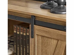 Sobuy Zapatero|Mueble De Almacenaje|Aparador Recibidor con Puerta corrediza de Granero Armario de Almacenamiento Mueble para Entrada 120 x 40 x 70 cm FSB60-BR ES