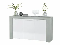 Aparador Urban 3 puertas blanco/cemento 80x144x42 cm^Loungitude Hot