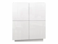 Aparador Vela con 4 puertas color brillo 100x35x120,4 cm Blanco Hot