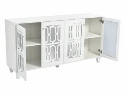 Aparador 160x40x84cm con 4 puertas con espejo, cuerpo lacado en^Hauss Spole Discount