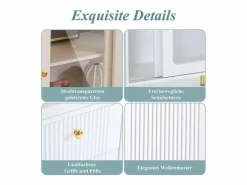 Hauss Spole Aparador De Cocina|Aparador 122x80x82cm con 3 puertas y 1 cajón, tapa extensible y giratoria, cuerpo