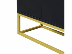 Hauss Spole Aparador De Cocina|Aparador 120x30x80cm con 4 puertas sin tiradores, patas de metal dorado, cuerpo
