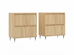 Aparadores 2 piezas madera contrachapada color roble sonoma ES70618 Marru00f3n Sale