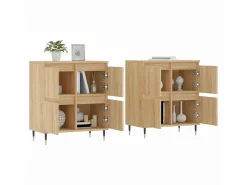 Aparadores 2 piezas madera contrachapada color roble sonoma ES70618 Marru00f3n Sale