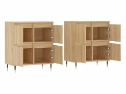 Aparadores 2 piezas madera contrachapada color roble sonoma ES70618 Marru00f3n Sale