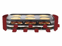 Aparato Multifuncional para Raclette 8 Personas con 6 Zonas para Pizzas y Crepes, 1600W, Recubrimiento Antiadherente Sin PFAS^Little Balance Best