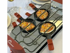 Aparato Multifuncional para Raclette 8 Personas con 6 Zonas para Pizzas y Crepes, 1600W, Recubrimiento Antiadherente Sin PFAS^Little Balance Best