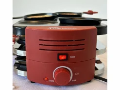 Aparato Multifuncional para Raclette 8 Personas con 6 Zonas para Pizzas y Crepes, 1600W, Recubrimiento Antiadherente Sin PFAS^Little Balance Best