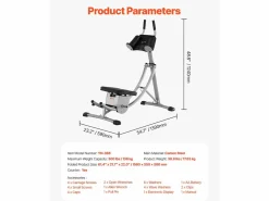 Aparato para Abdominales SucceBuy, Aparato de Entrenamiento para Abdominales, Entrenador Básico y de Abdominales para Mujeres, Acero al Carbono Plateado Outlet