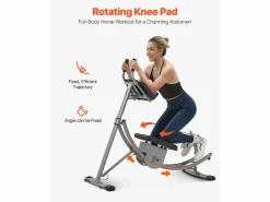 Aparato para Abdominales SucceBuy, Aparato de Entrenamiento para Abdominales, Entrenador Básico y de Abdominales para Mujeres, Acero al Carbono Plateado Outlet