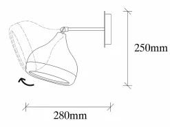 OZAIA Aplique Para Pared|Aplique de metal a pantalla orientable YILDO - D. 17 x Alt. 28 cm - y cobre