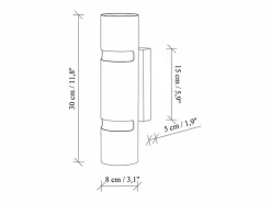 OZAIA Aplique de pared de metal - Alt. 30 x D. 8 cm - LYORA Dorado Clearance