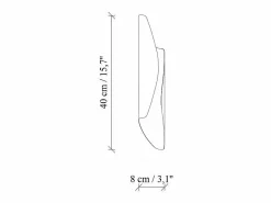 OZAIA Aplique de pared de metal - Alt. 40 x P 11 cm - LYNOR Dorado Hot