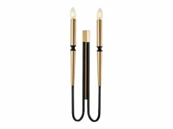 OZAIA Aplique Para Pared|Aplique de pared estilo candelabro en metal - Dorado y negro - Alt. 58 cm - OVYLA