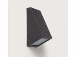 Ledkia Aplique de Pared Exterior Metal y Cristal Ruzafa Negro Discount