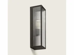 Ledkia Aplique de Pared Exterior Metal y Cristal Taiga Negro Sale