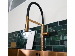 Architek Mezclador de fregadero con rociador móvil en cobre cepillado^Essebagno Clearance