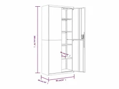 Archivador 90x40x200 cm acero Blanco Online