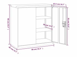 Archivador 90x40x90 cm acero^