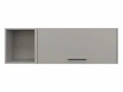 TuHome Armario Oficina|Archivador de pared en melamina con 3 estantes y puerta abatible superior , , 37.8 cm X 119.9 cm X 33 cm