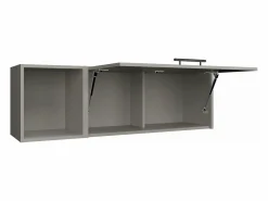 TuHome Armario Oficina|Archivador de pared en melamina con 3 estantes y puerta abatible superior , , 37.8 cm X 119.9 cm X 33 cm